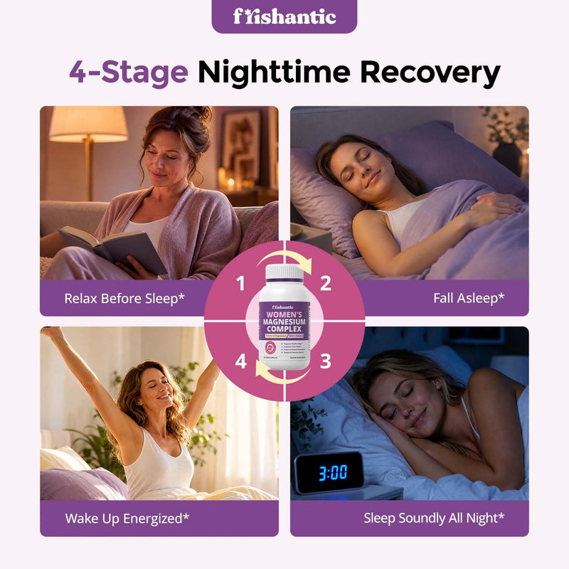 Magnesium Complex for Women - Chelated Magnesium, 2-Month Supply | with L-Theanine & Vitamin B6 for Relaxation, Sleep Support & Muscle Comfort, Gentle Extended-Release Capsules, Non-GMO