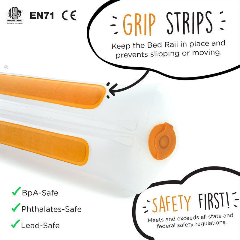 [Australia] - (2-Pack) Shrunks Inflatable Bed Rail for Toddlers, Kids, Adults, and Elderly | Portable Toddler Bed Bumpers for Travel or Home | Blow Up Guard Rail for Twin, Full, Queen, King Size Beds 2 Count White 