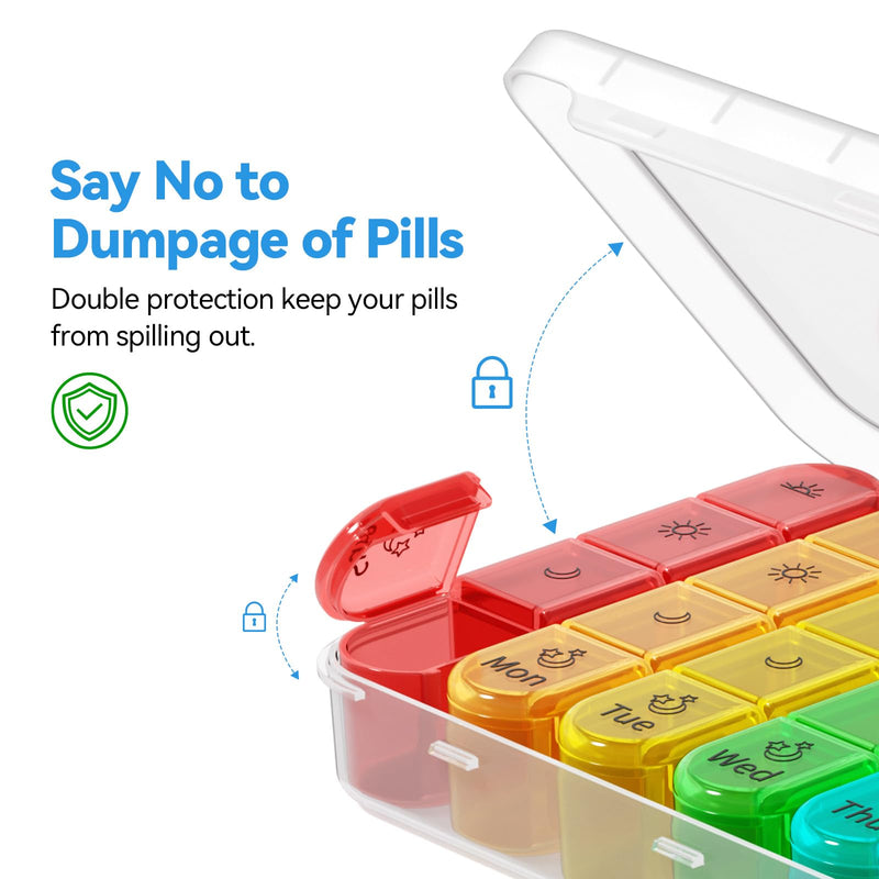 Zoksi Pill Organizer 4 Times a Day, BPA Free Weekly Travel Pill Box，Daily Pill Case with 28 Compartments to Hold Medicine, Vitamin and Supplement(White)