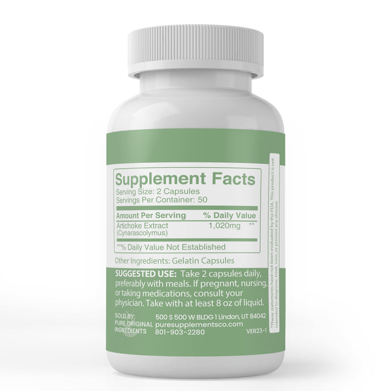 [Australia] - PURE ORIGINAL INGREDIENTS Artichoke Extract (100 Capsules) Always Pure, No Additives Or Fillers, Lab Verified 100 Count (Pack of 1) 