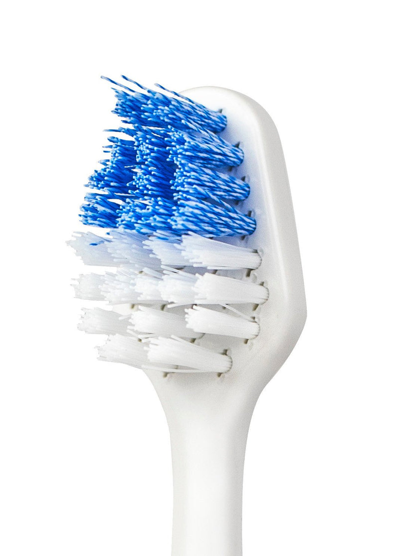 Smileactives Vibrite Sonic Electric Toothbrush Heads, 3 White/Blue Replacement Brush Heads with Firm Tip Bristles for Teeth Whitening and Cleaning, Helps Remove Plaque (Not Compatible w/Wave Version)