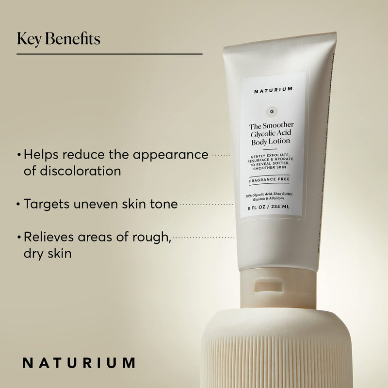 Naturium The Smoother Glycolic Acid Body Lotion, Resurfacing & Exfoliating Treatment, with 10% Glycolic Acid, 8 oz 8 Fl Oz (Pack of 1)