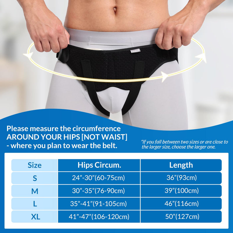 [Australia] - Inguinal Hernia Belt for Single/Double Hernia Support, Groin Hernia Truss for Men & Women Pain Relief with 2 Removable Compression Pads - Soft, Skin-friendly Fabric (Size L) 