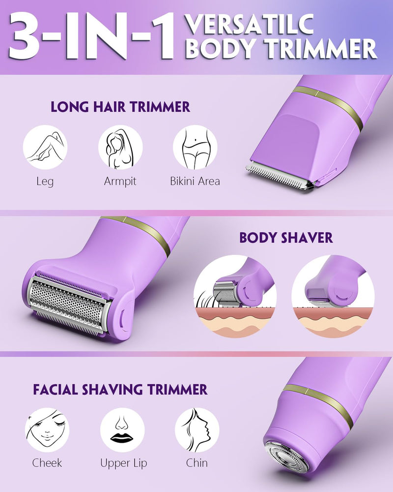 [Australia] - Electric Bikini Trimmer for Women - Tiovara Cordless Electric Razors,Wet Dry Shaver Groomer with USB Charge Dock for Bikini Underarm Leg Arm Body Face Silk Skin 
