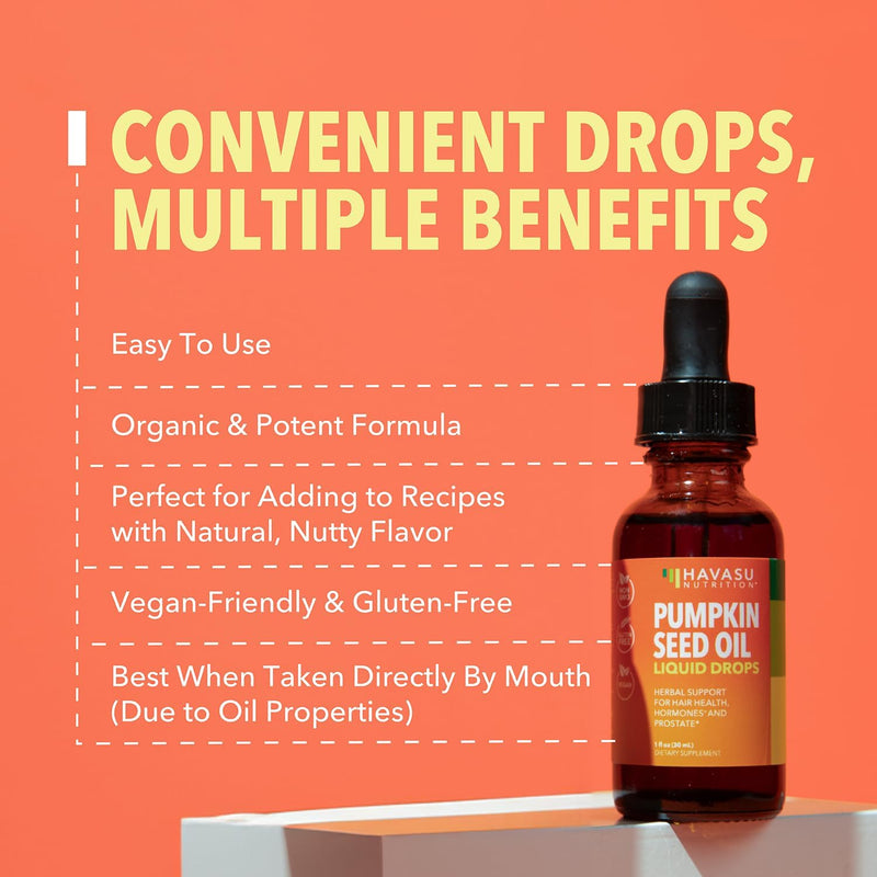 [Australia] - Pumpkin Seed Oil - USDA Organic - Cold Pressed for Hair, Prostate, and Hormone Support - 2 Month Supply - Liquid Drops for Men and Women - Vegan, Non-GMO, and Gluten Free - Unflavored, 1 Fl Oz 