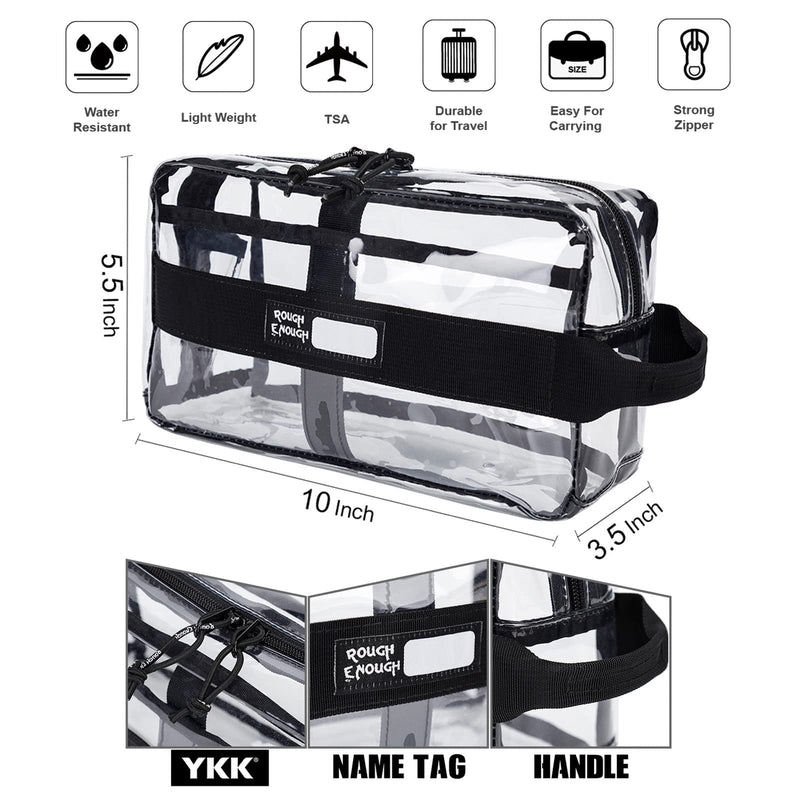 Rough Enough Clear Toiletry Bags for Traveling Bundle Set