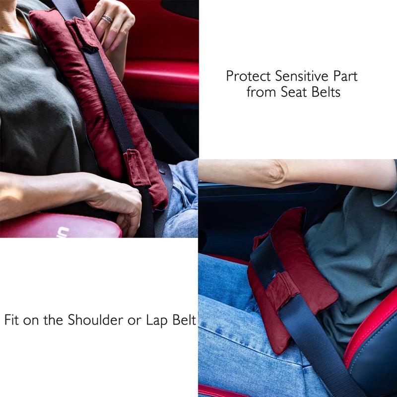 Seatbelt Pillow for Post-Surgery Hysterectomy Pillow Post Surgery Seat Belt Cushion Mastectomy Pillow C-Section Recovery Breast Cancer Port Pacemaker Heart Surgery Recover(Red) Red