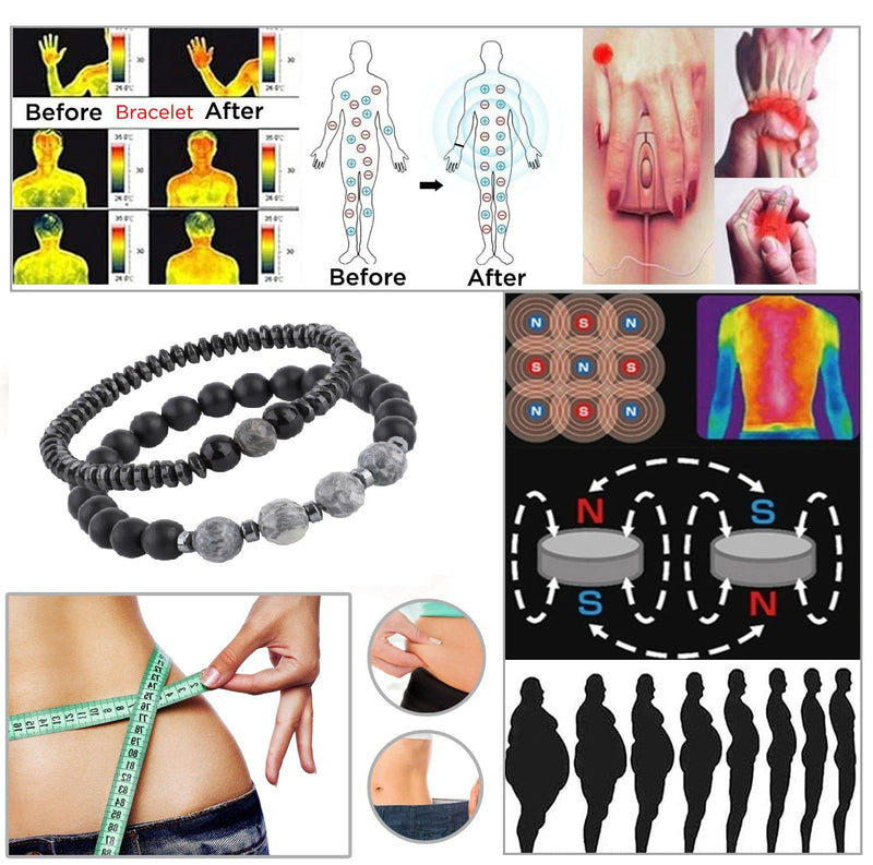 [Australia] - Gifts for Women, Gifts for Women, Magnetic Bracelet Arthritis Energy Healthy Jewelry Therapy for Sleep, Hematite Bracelet, Crystal Jewelry Bring Luck, Prosperity and Happiness 