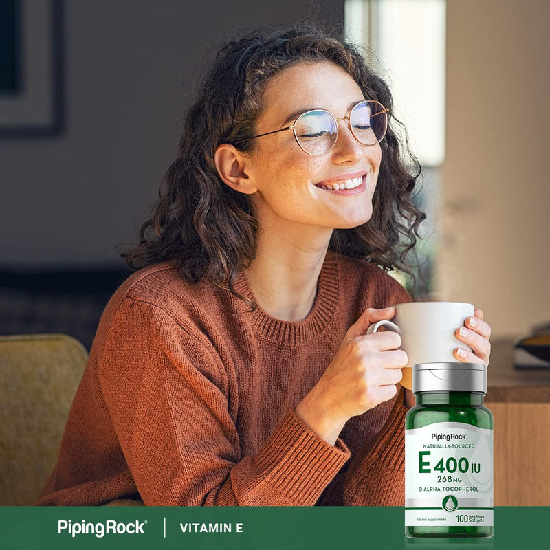 [Australia] - Piping Rock Vitamin E 400 IU Softgels | 268mg | 100 Softgel Capsules | D-Alpha Tocopherol | Non-GMO, Gluten Free Supplement 100 Count (Pack of 1) 