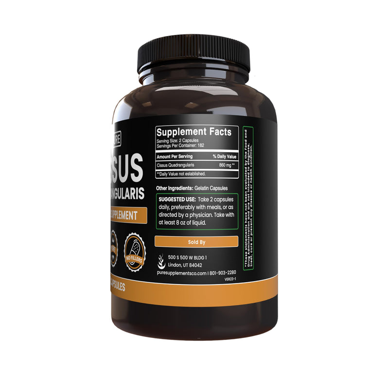 [Australia] - Pure Original Ingredients Cissus Quadrangularis (365 Capsules) No Magnesium Or Rice Fillers, Always Pure, Lab Verified 365 Count (Pack of 1) 