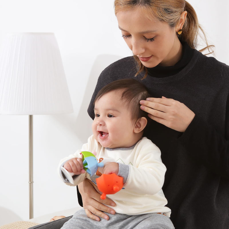 [Australia] - Umbrella Baby Teether with Suction Base, Keeping Baby Busy, Seposeve Teething Toys for Babies 0-6 Months, Silicone Teether Toys 6-12 Months 12-24 Months, Easy to Hold, BPA Free, Pink 