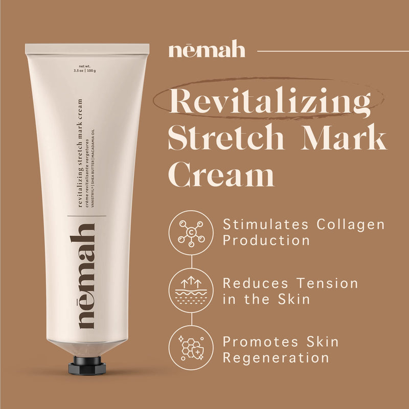 [Australia] - Nemah - Stretch Mark Cream for Pregnancy - Pregnancy Stretch Mark Prevention & Reduction, Postpartum Stretch Mark Cream with Vanistryl, Shea Butter, & Macadamia Oil - Vegan & Cruelty-Free - 3.5 oz. 