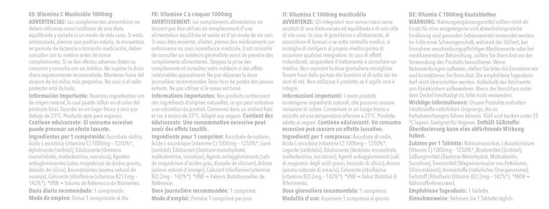 Chewable Vitamin C 1000mg with Riboflavin (Vitamin B2) | Immune & Skin Support | 180 Vegan Tablets | 6-Months Supply | Vegan & Vegetarian Friendly | UK Made