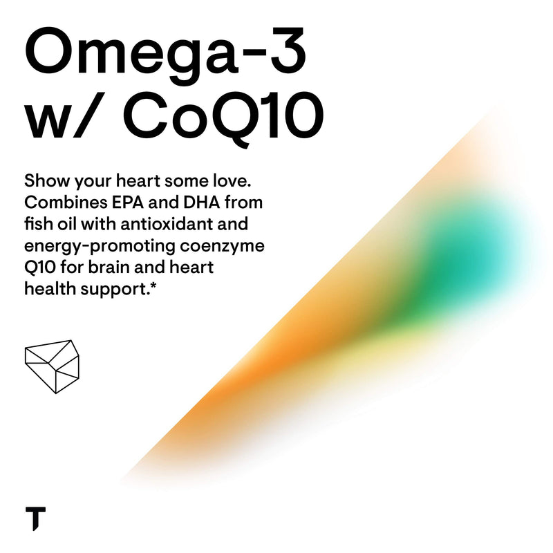 [Australia] - THORNE Omega-3 with CoQ10 - Omega-3 Fatty Acids Supplement with CoQ10 - EPA and DHA - 90 Gelcaps 