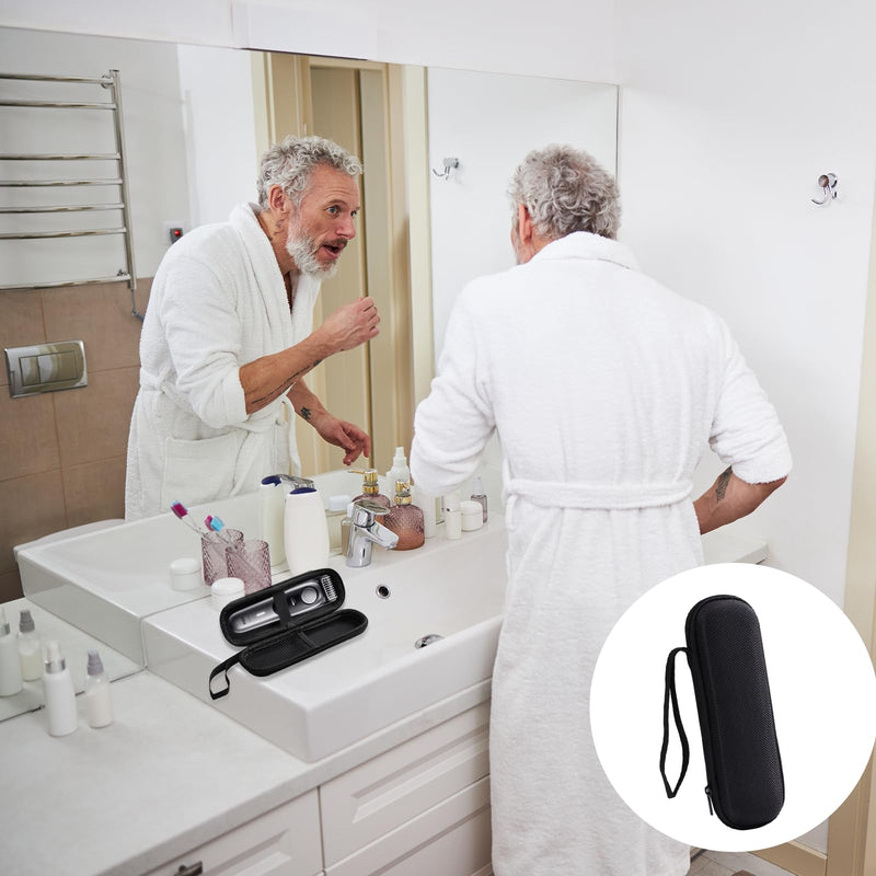 [Australia] - GUTERTOP 18 x 6.5 cm safety razor case, razor travel case, hard travel carry case for electric razors, razor carry case, carry bag for men, black 