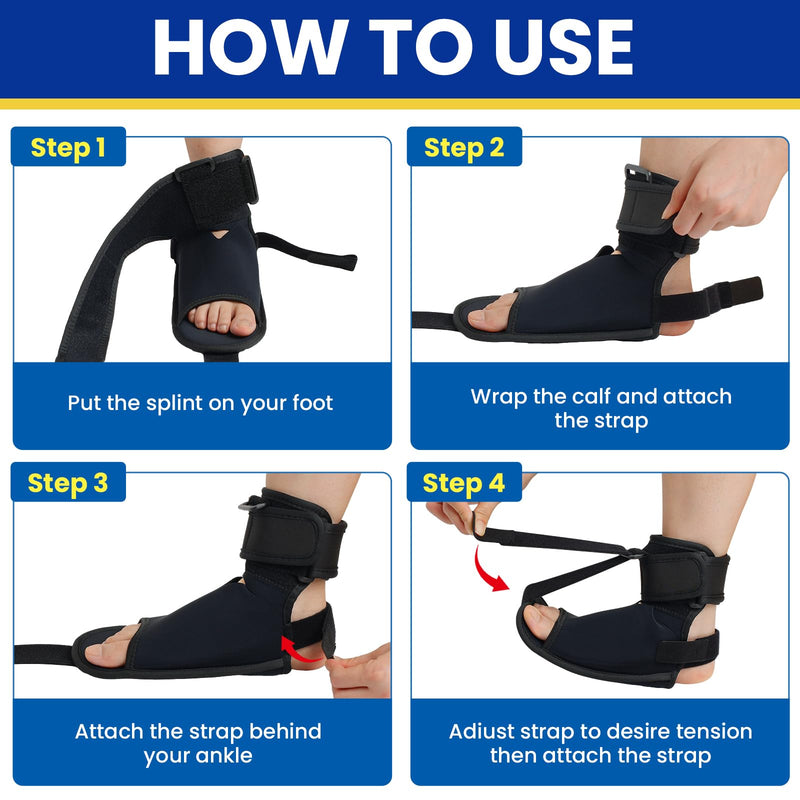 [Australia] - Plantar Fasciitis Night Splint - Adjustable Plantar Fasciitis Brace For Sleeping, Night Splint For Achilles Tendonitis, Heel Spur, Plantar Fasciitis Relief Women Men, Day & Night Use (L, XL) L,XL 