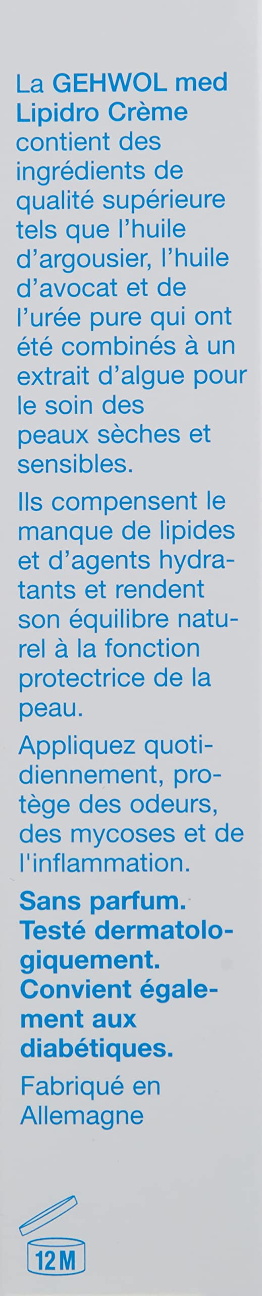 Gehwol Med Lipidro Cream for Unisex, 2.6 Fl Oz (Pack of 1)