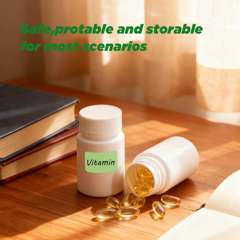 ASEVAT 8 Pack 3.4 oz Travel Pill Bottles - White Food Grade Plastic with Screw Caps & Labels, Small Pill Organizer for Pills, Vitamins, Capsules 3.4oz/100ml