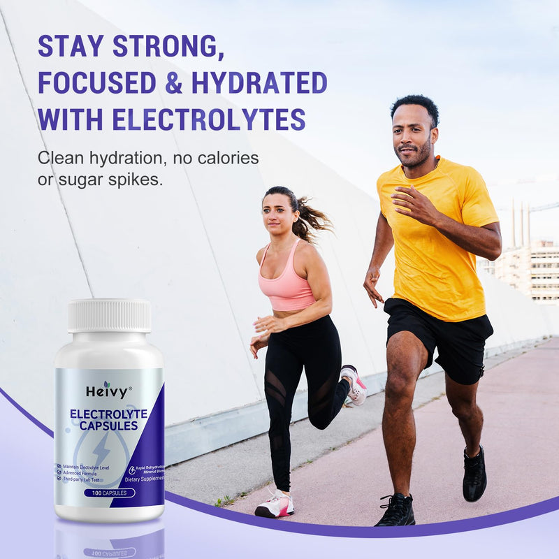 [Australia] - Electrolyte Capsules, High Sodium Salt Tablets (500mg Sodium &100mg Potassium), Salt Pills for POTS, Running, Keto, Electrolytes for Hydration Supplement - 100 Count (Size 0) - Made in USA 