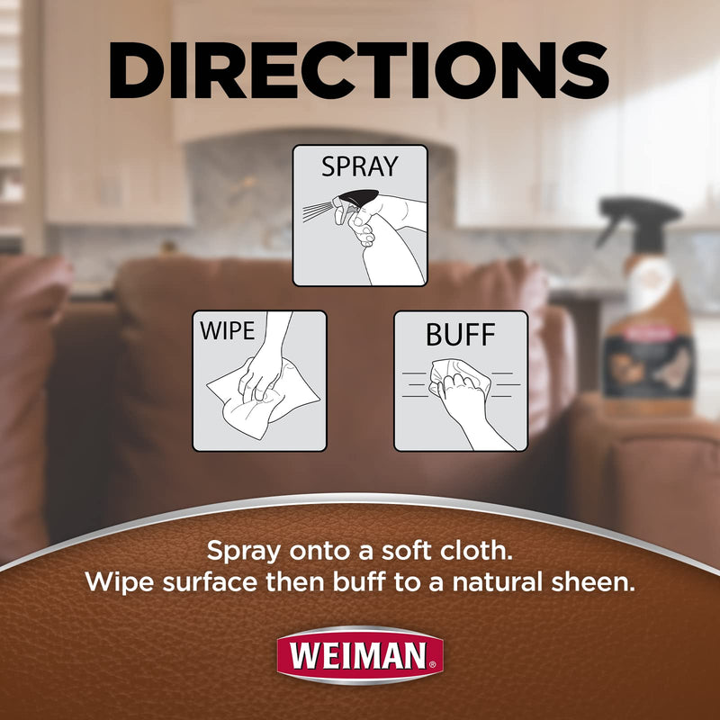[Australia] - Weiman Leather Cleaner & Conditioner - 12 Fl Oz - Non Toxic Cleans Conditions and Restores Leather Surfaces - UV Protectants Help Prevent Cracking or Fading of Leather Couches Car Seats Shoes Purses 