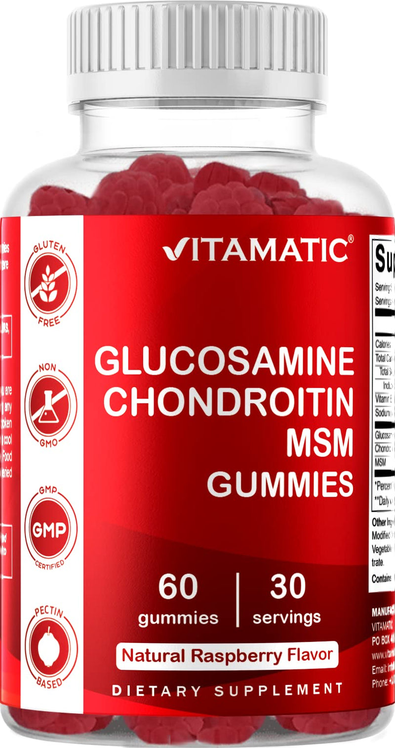 [Australia] - Vitamatic 2 Pack Glucosamine Chondroitin Gummies with MSM & Vitamin E - Joint Support - 60 Pectin Based Gummies 