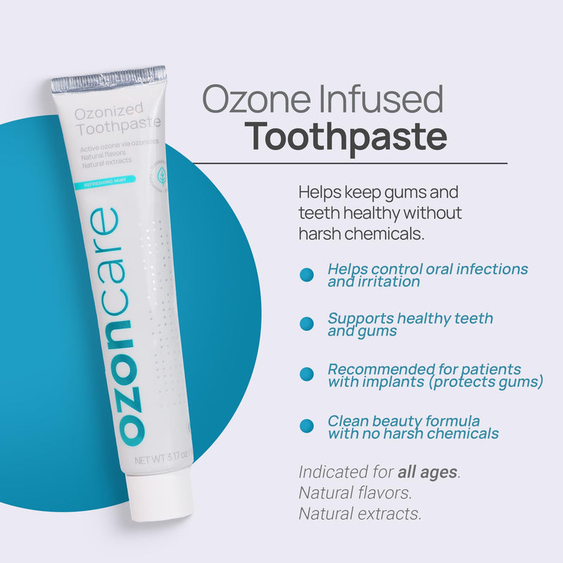 [Australia] - OZONCARE Pack of 3 Toothpaste for Sensitive Teeth - Ozone Infused Fluoride-Free Toothpaste, Promotes Oral Health for Teeth & Gum, Oral Care - Vegan, Antiplaque, Triclosan & Paraben Free - 9.52Oz/270g 