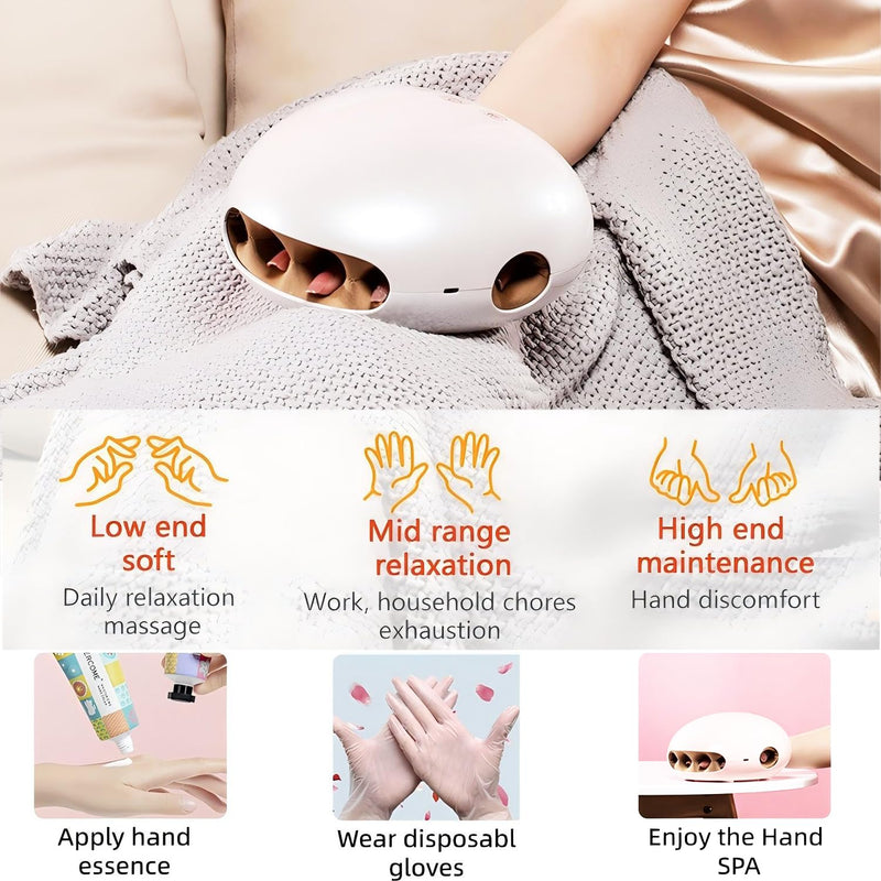 [Australia] - NENRENT Portable Hand Massager with Heat and Air Compression for Arthritis and Palm Pain, Hand Massage with Palm Kneading 3 Modes & 3 Intensity Levels Airbag Massage for Mom, Dads, Women Men Gifts 