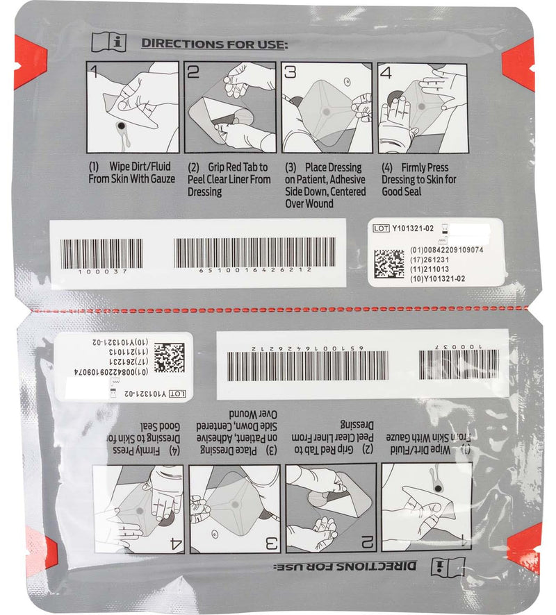 [Australia] - North American Rescue HyFin Vent Chest Seal (Twin Pack) NAR Vented Wound Chest Seals for Trauma, Wounds (10-0037) 1 