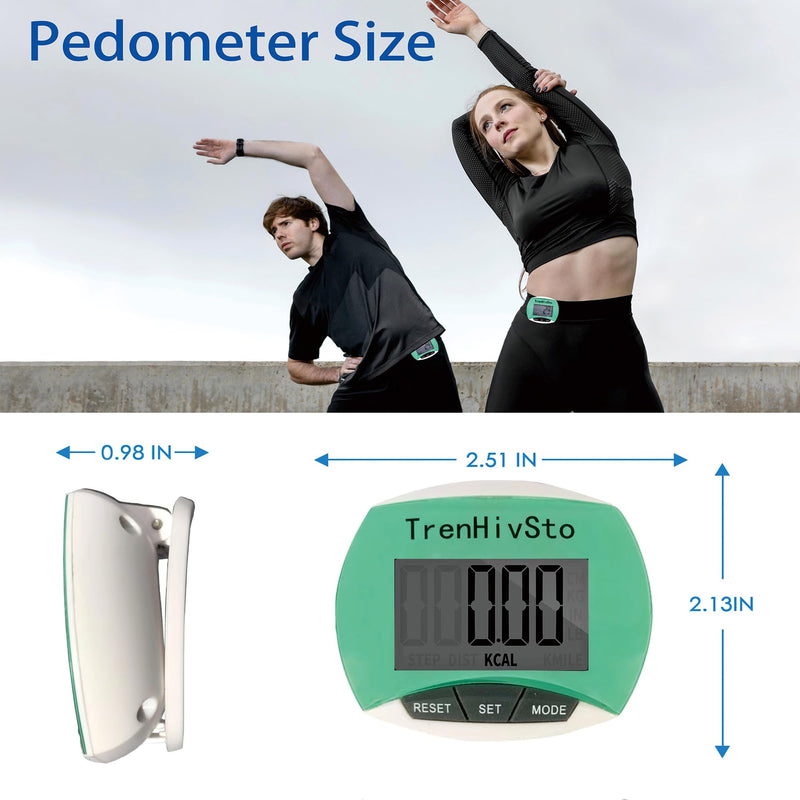 [Australia] - Pedometer for Walking Steps and Miles,Simple Step Counter Clip on Pedometer for Walking Steps and Miles Step Mile Tracker for Running Women Men Kids Seniors,TrenHivSto 