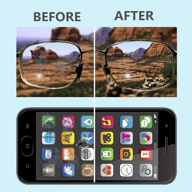[Australia] - Glasses Cleaner,Screen Cleaner,Portable Lens Cleaner Spray for Eyeglasses,Screen Cleaner Spray Wipe Kit for Phones/Glasses Cleaner Lens Cleaning,Alcohol Free,Replaceable cleaning liquid (Black)New Black 