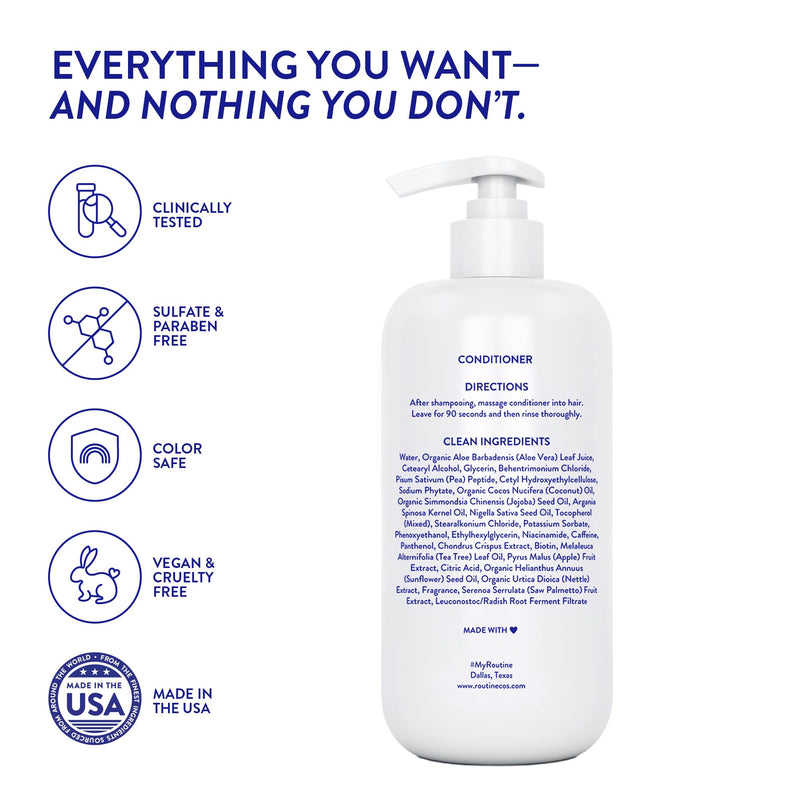 Routine Wellness Anti-Thinning Deep Conditioner - Coconut & Vanilla | Clinically tested conditioner for thinning hair with biotin, pea peptides, saw palmetto oil, color safe, sulfate free