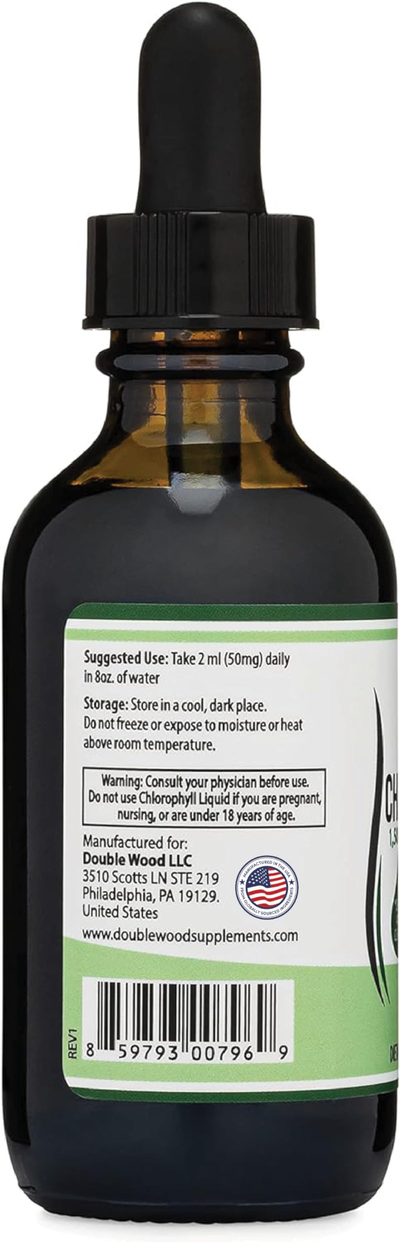 [Australia] - Chlorophyll Liquid Drops - Peppermint Flavored, Vegan Safe (Rich, Full Texture and Taste, Not Watered Down) for Skin Health, and Immune Function (Líquidas de Clorofila) by Double Wood 