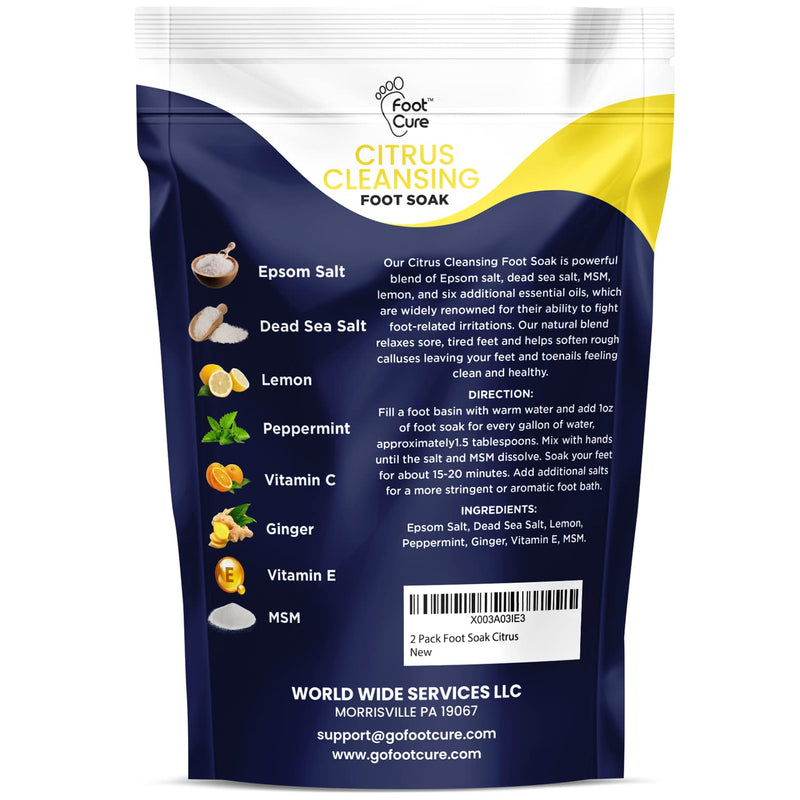 [Australia] - Citrus Detox Foot Soak with Epsom Salts Tea Tree Oil Foot Balm/ Moisturizer For Dry Cracked Feet - Instantly Hydrates & Soothes Irritated Skin & Athletes Foot 