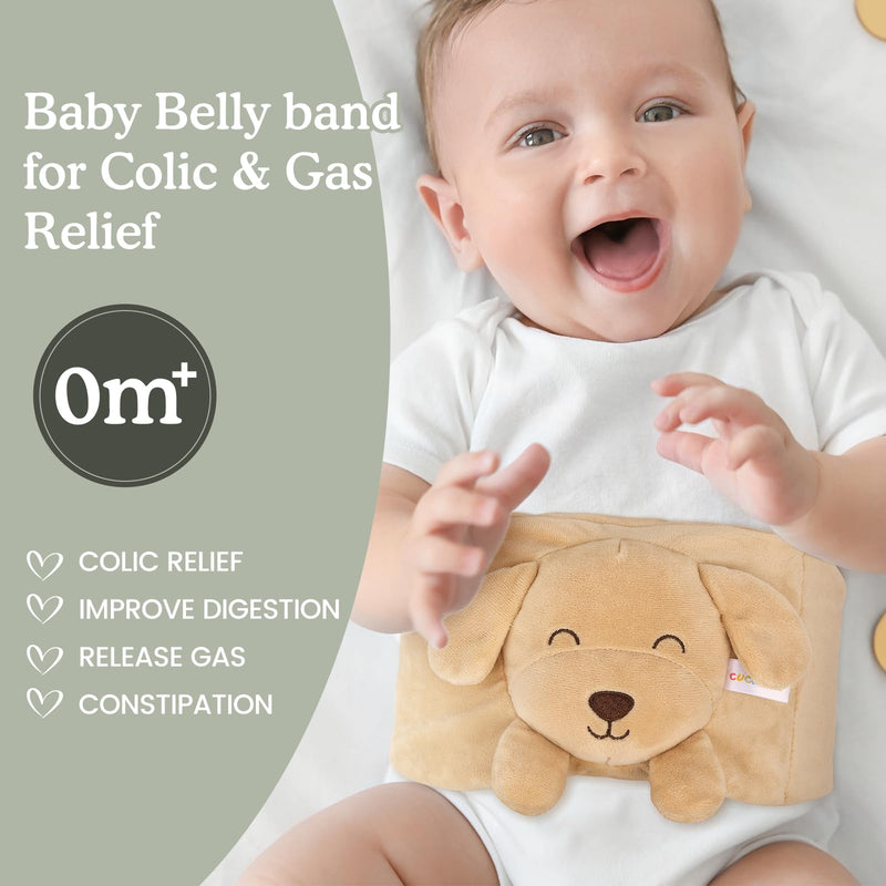[Australia] - Baby Colic and Gas Relief, Heated Tummy Wrap for Newborns Belly Relief by Soothing Warmth, Baby Heating Pad Swaddling Belt Relief & Soothe Gas, Colic and Upset Stomach for Newborns to Toddler (Puppy) Puppy 