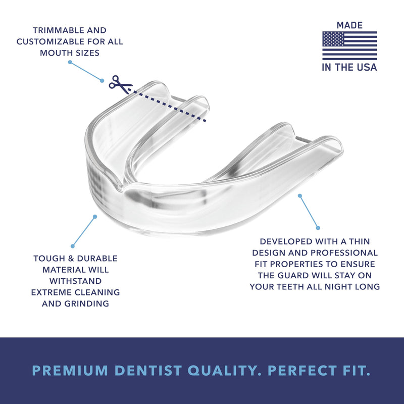 CustMbite Nightguard for Teeth Grinding, Clear (2 Pack) Made in USA