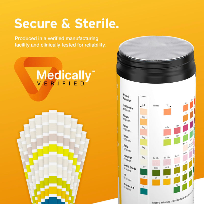 [Australia] - 100 x AYDMED 9-in-1 UTI Test Strips | 9 Parameter Urine Test Strips for Leukocytes, Nitrite, Specific Gravity, pH, Protein, Urobilinogen, Bilirubin, Ketone & Ascorbic Acid | FSA & HSA Eligible 