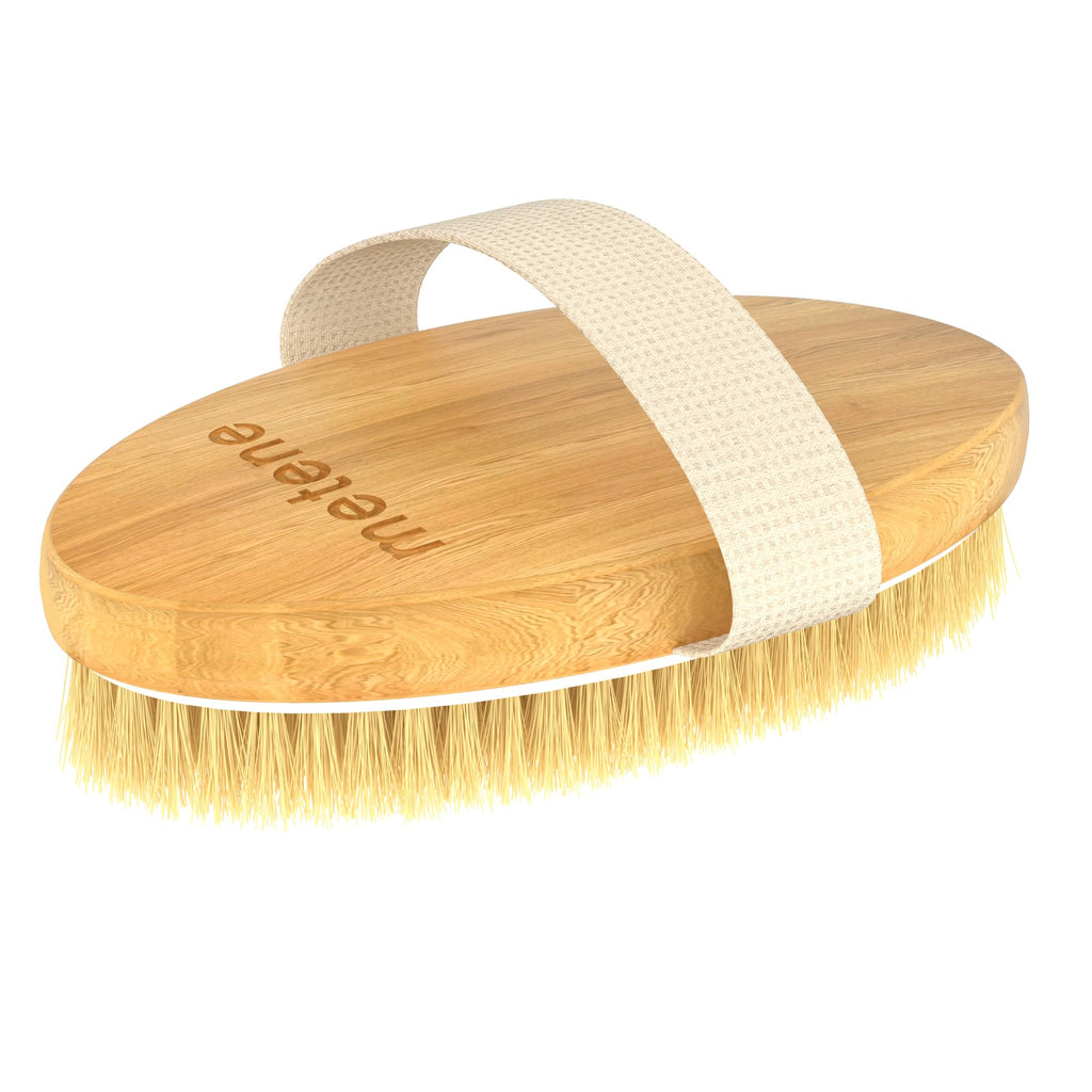 Metene Dry Brushing Body Brush, Exfoliating Body Scrubbers, Natural Bristles for Dry Skin, Improve Circulation, Stop Ingrown Hairs, Reduce Acne and Cellulite 1 Pack