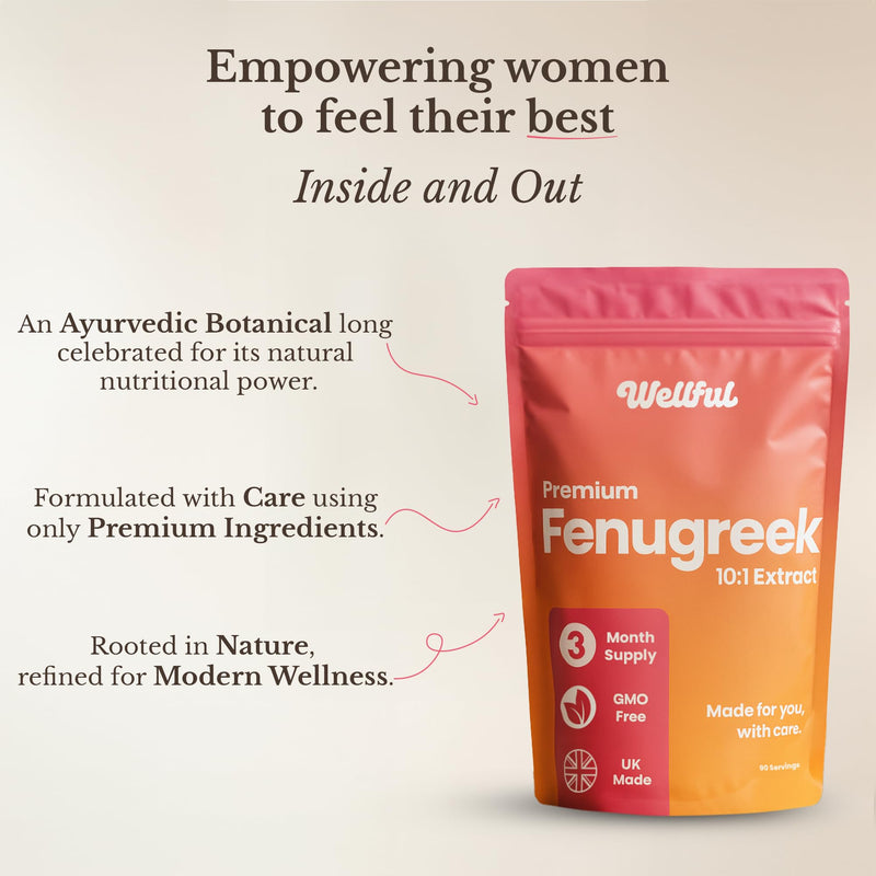 Fenugreek Capsules 3000mg | High-Strength Premium Extract | 270 Capsules | Ayurvedic Botanical for Women | Non-GMO, UK Made, Natural Ingredients | 3 Month Supply