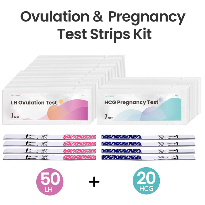 [Australia] - Femometer Home LH & HCG Test Strip Kit 50 Ovulation & 20 Pregnancy Test Strips Over 99% Accurate & Easy to Use middle 