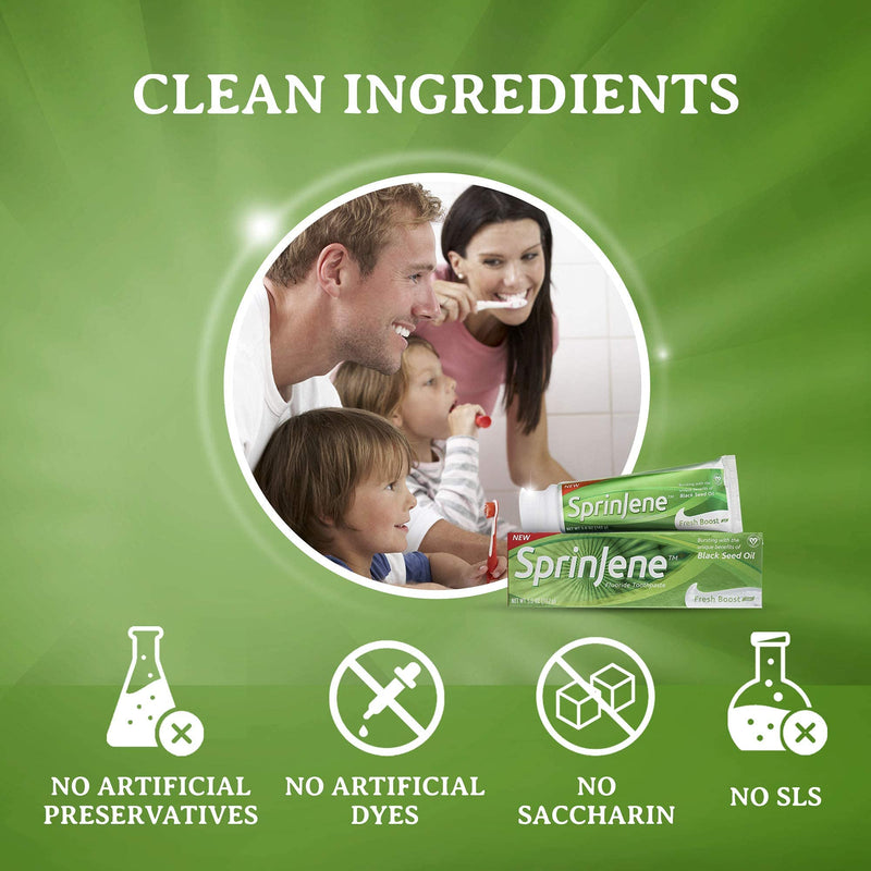 [Australia] - SprinJene Original Fresh Boost | Cavity Protection Toothpaste with Fluoride for Fresh Breath & Healthy Teeth | 4 Pack 5 Fl Oz (Pack of 4) 