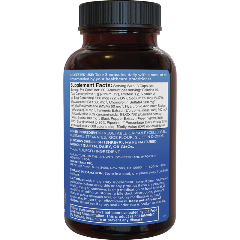 [Australia] - Glucosamine Chondroitin MSM Joint Support Supplement, 90 Capsules - with Turmeric, Black Pepper, Boswellia and Hyaluronic Acid - Joint Health Supplement for Mobility, Flexibility and Comfort 
