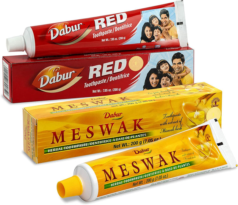 [Australia] - Dabur Fluoride Free Toothpaste – Sensitive Toothpaste with Miswak for Gum Health – Enamel Protection & Tartar Remover for Teeth – Plaque Remover – Gums & Freshens Breath (Pack of 3) 