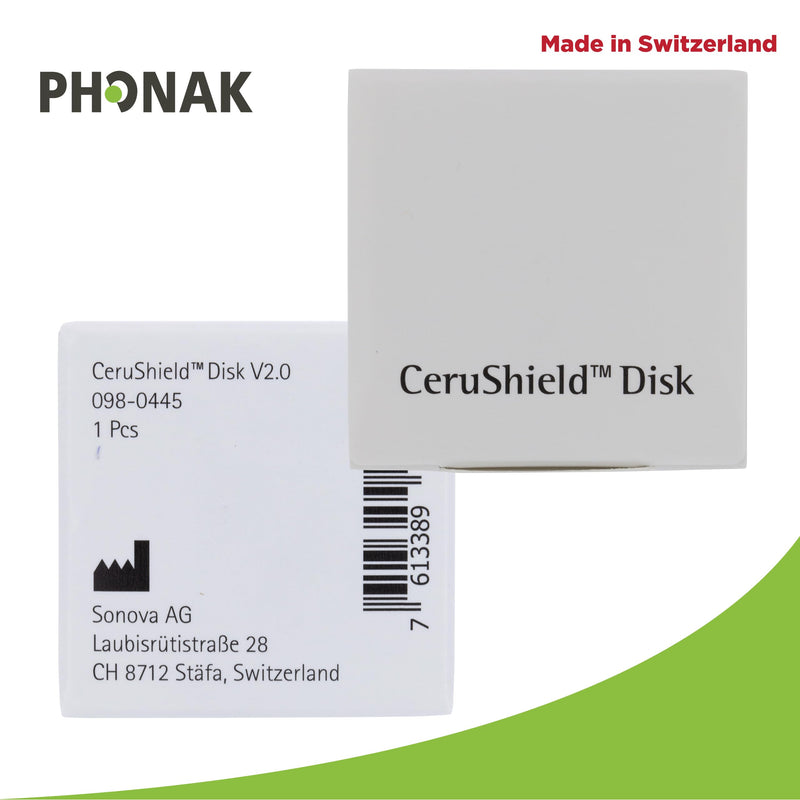 Genuine OEM Switzerland Wax Guards Filters, Cerushield Disk v2.0 098-0445 Accessories for Phonak Hearing Aid Audeo Marvel Paradise Lumity Hearing Aid only SDS 4.0 Receiver -10 pack/80 Filter Total 10 packs/80 Filters