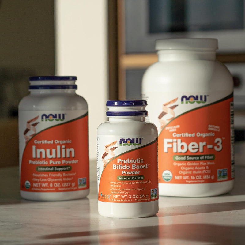 NOW Foods Supplements, Inulin Prebiotic Pure Powder, Certified Organic, Non-GMO Project Verified, Intestinal Support*, 1-Pound 1 Pound (Pack of 1)