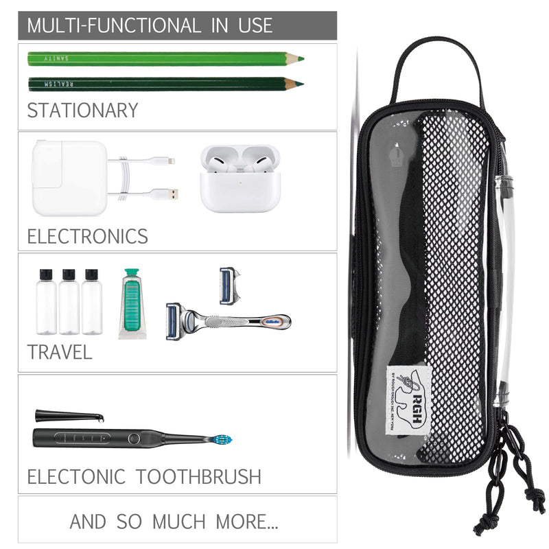 Rough Enough TSA Approved Clear Toiletry Bag Bundle RE8591+ RE8409