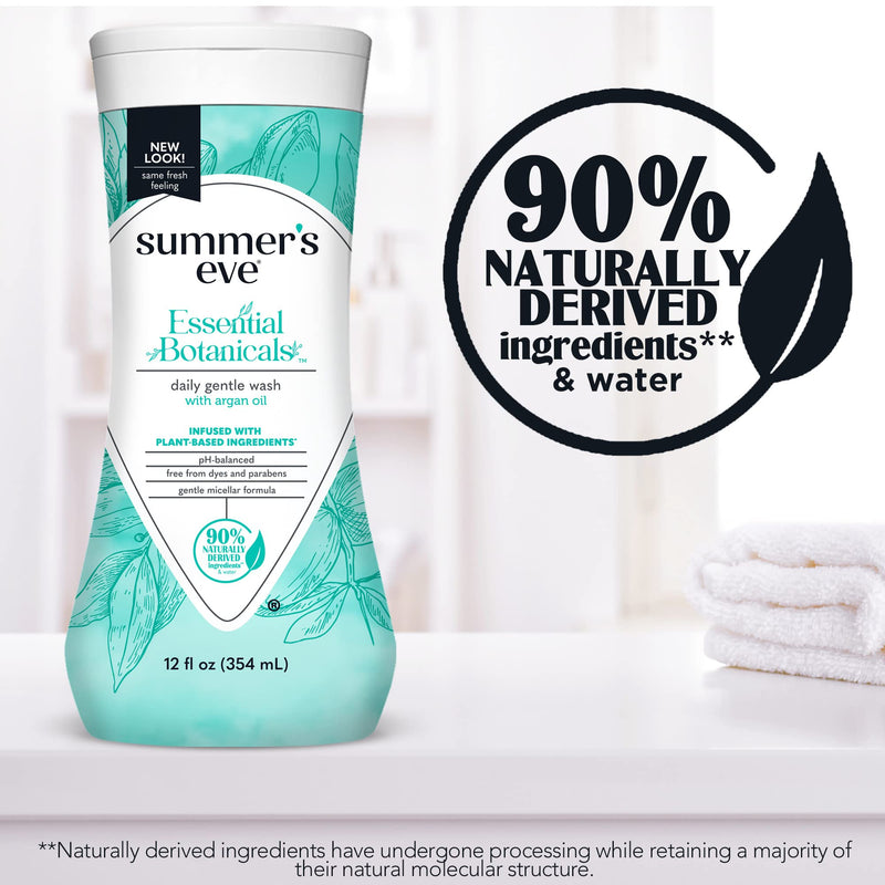 [Australia] - Summer's Eve Essential Botanicals Gentle Wash with Argan Oil, Removes Odor, pH balanced, 12 fl oz 12 Fl Oz (Pack of 1) 