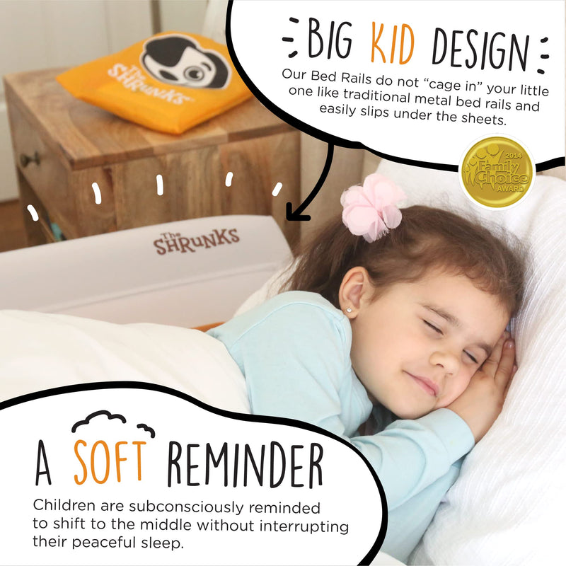 [Australia] - (2-Pack) Shrunks Inflatable Bed Rail for Toddlers, Kids, Adults, and Elderly | Portable Toddler Bed Bumpers for Travel or Home | Blow Up Guard Rail for Twin, Full, Queen, King Size Beds 2 Count White 