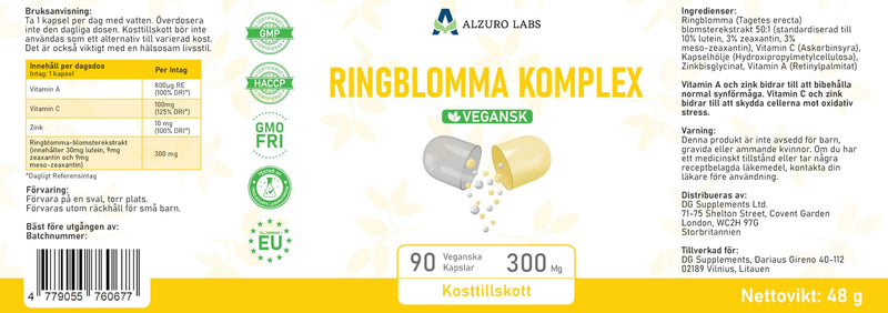Lutein 30mg, Zeaxanthin 9mg & Meso-Zeaxanthin 9mg | Triple Carotenoid Eye Complex | Normal Vision Support | Vitamin A, C & Zinc | 90 Vegan Capsules | GMP & 3rd Party Lab Tested