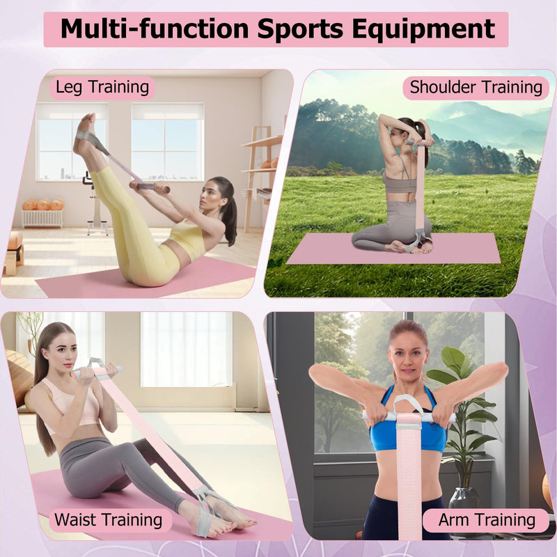 [Australia] - Resistance Bands with Handles,Yoga Pedal Workout Bands,Multifunction Pull Up Bands Sit-up Workout Equipment Home Gym for Arm/Abdomen/Waist/Leg Stretching Slimming Training Pink 
