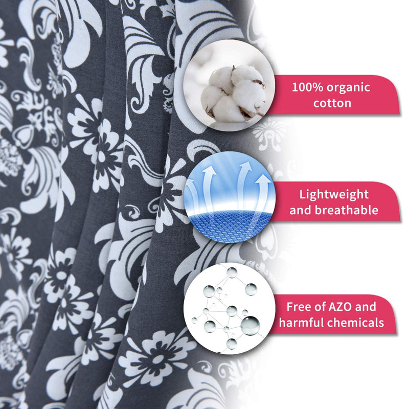 [Australia] - UHINOOS Nursing Cover for Mom Breastfeeding, Baby Privacy Nursing Covers Up Breathable Cotton with Ajustable Hoop for Mother(Flower) Grey 